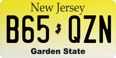 NJ license plate B65QZN
