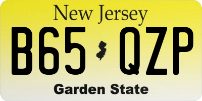 NJ license plate B65QZP