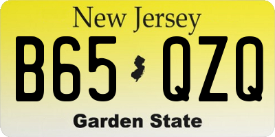 NJ license plate B65QZQ