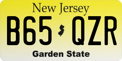 NJ license plate B65QZR