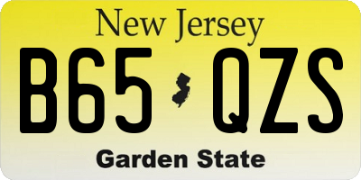 NJ license plate B65QZS