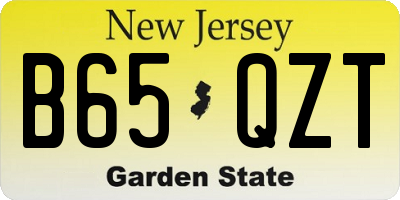 NJ license plate B65QZT