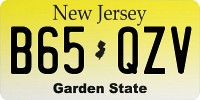 NJ license plate B65QZV