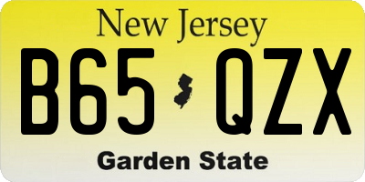 NJ license plate B65QZX