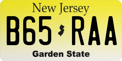 NJ license plate B65RAA