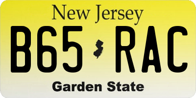 NJ license plate B65RAC