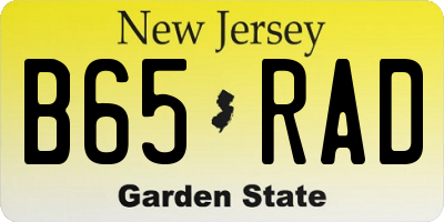 NJ license plate B65RAD