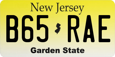 NJ license plate B65RAE