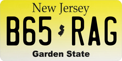 NJ license plate B65RAG