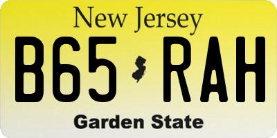 NJ license plate B65RAH