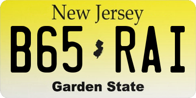 NJ license plate B65RAI