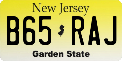 NJ license plate B65RAJ