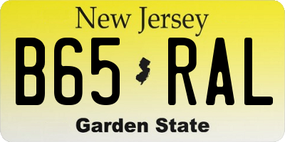 NJ license plate B65RAL