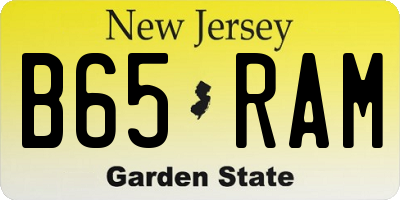 NJ license plate B65RAM