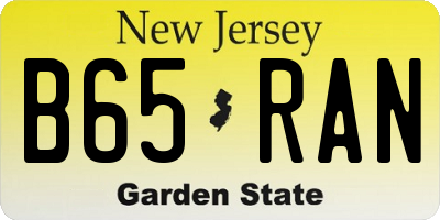 NJ license plate B65RAN