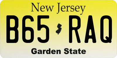 NJ license plate B65RAQ