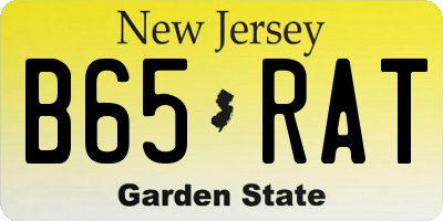 NJ license plate B65RAT