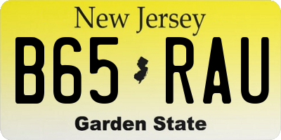 NJ license plate B65RAU