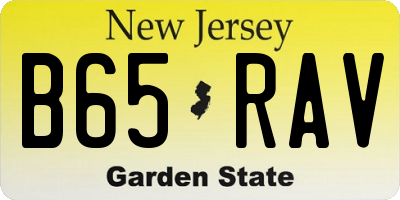 NJ license plate B65RAV