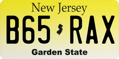 NJ license plate B65RAX