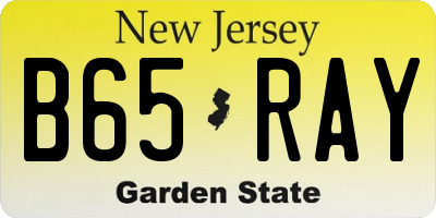 NJ license plate B65RAY