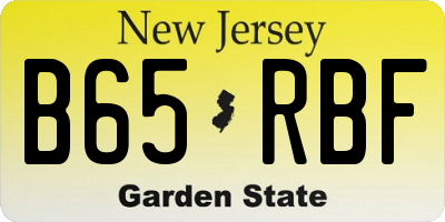 NJ license plate B65RBF