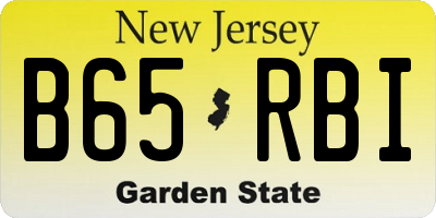 NJ license plate B65RBI