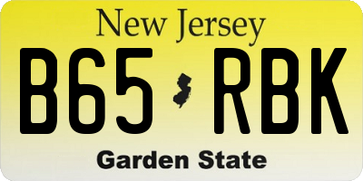 NJ license plate B65RBK