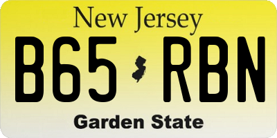 NJ license plate B65RBN