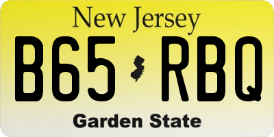 NJ license plate B65RBQ