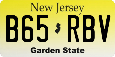 NJ license plate B65RBV