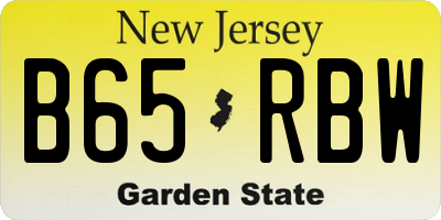 NJ license plate B65RBW