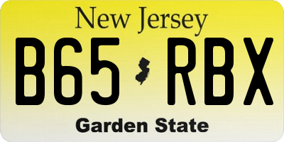 NJ license plate B65RBX