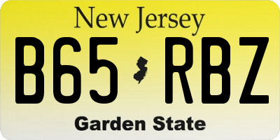 NJ license plate B65RBZ