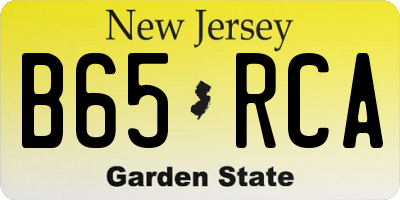 NJ license plate B65RCA