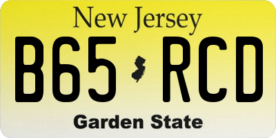 NJ license plate B65RCD