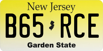 NJ license plate B65RCE