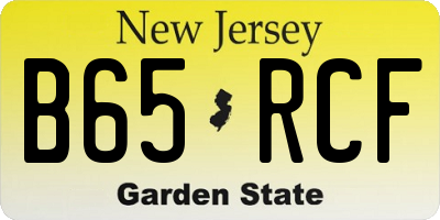 NJ license plate B65RCF