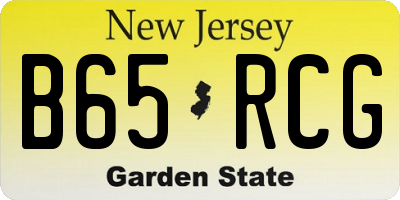 NJ license plate B65RCG