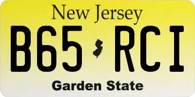 NJ license plate B65RCI