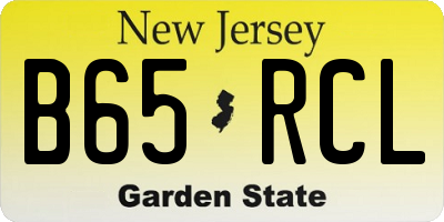 NJ license plate B65RCL