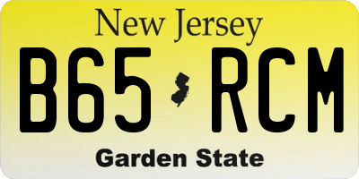 NJ license plate B65RCM