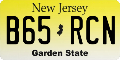 NJ license plate B65RCN