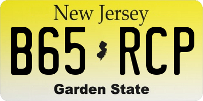 NJ license plate B65RCP