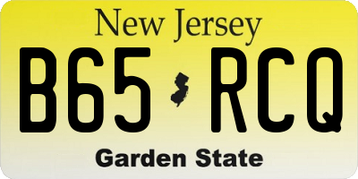 NJ license plate B65RCQ