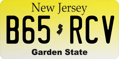 NJ license plate B65RCV