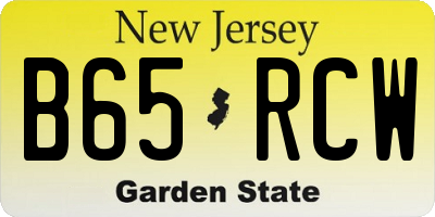 NJ license plate B65RCW