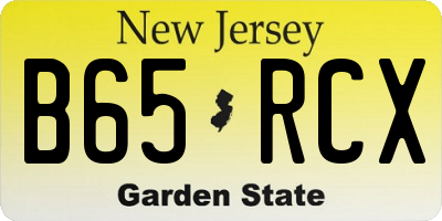 NJ license plate B65RCX