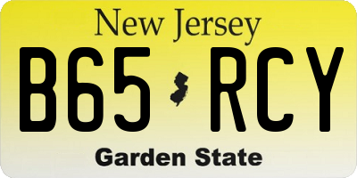 NJ license plate B65RCY