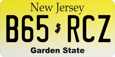 NJ license plate B65RCZ